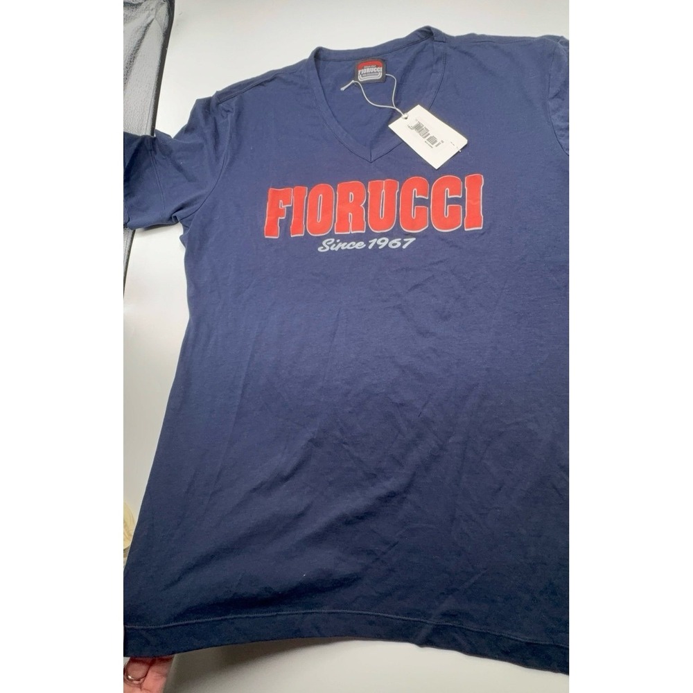 NEW women's size medium Fiorucci navy blue vneck shirt.